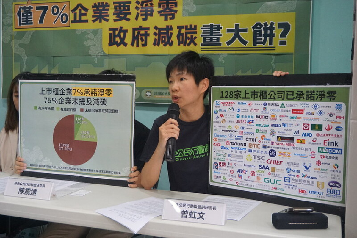 環團體檢企業淨零 75%上市櫃公司減碳期程交白卷