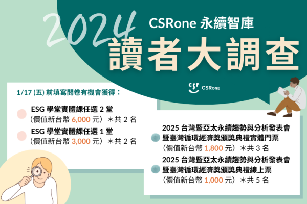 【CSRone永續智庫】2024年讀者大調查