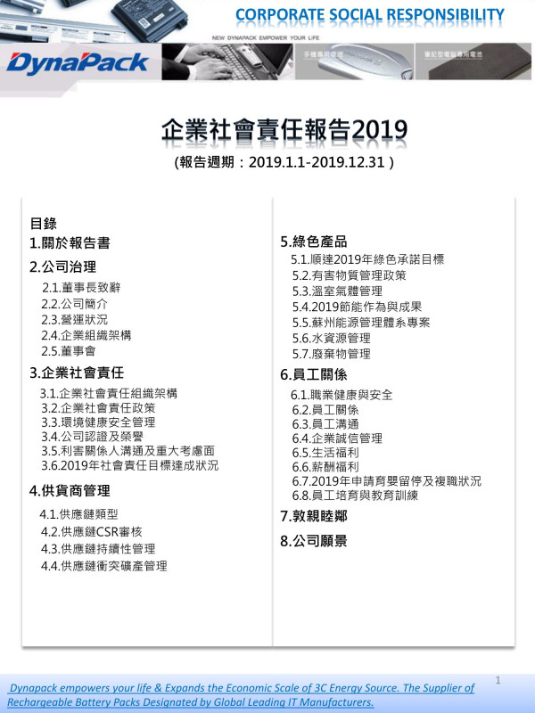 順達科技2019企業社會責任報告