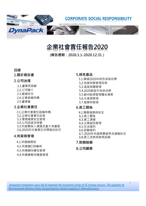 2020順達科技企業社會責任報告書