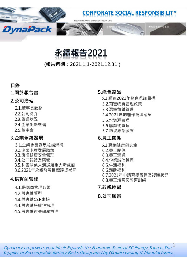 DynaPack 永續報告2021