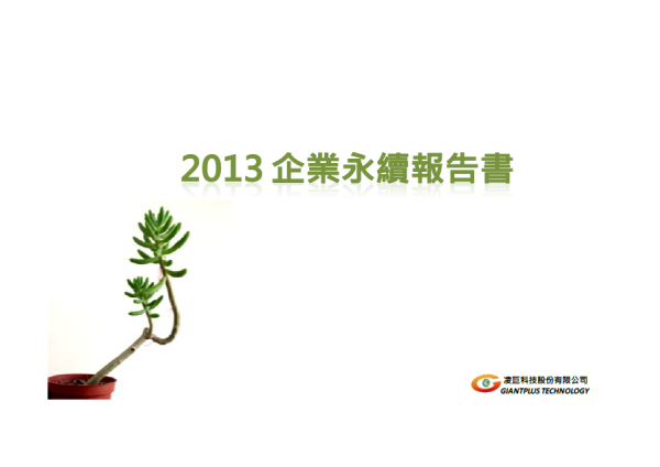 2013凌巨科技企業永續報告書